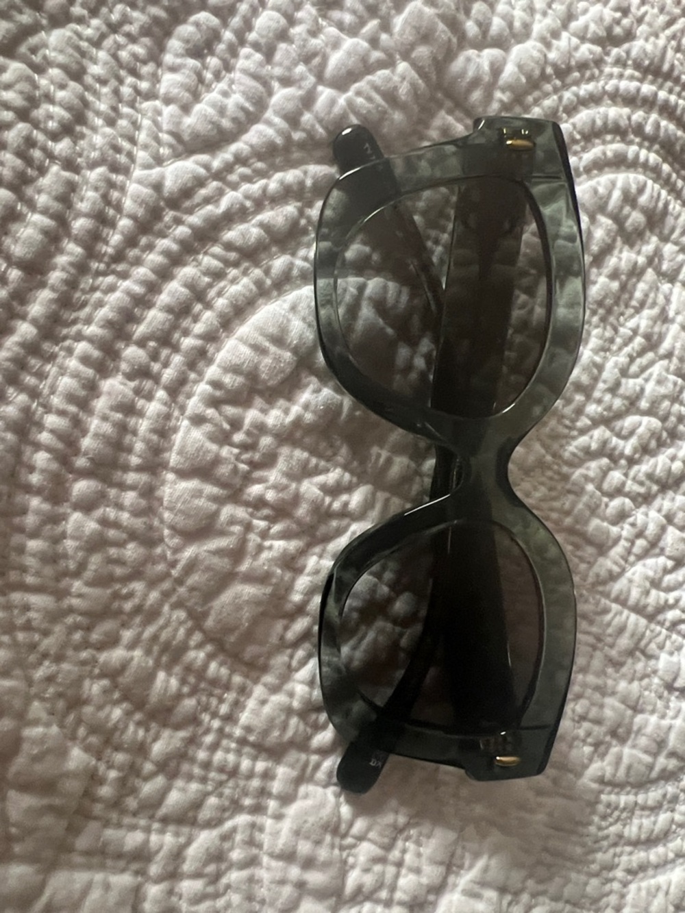 Tory Burch Black Oversized Square Sunglasses- olive green frames
 - never worn!